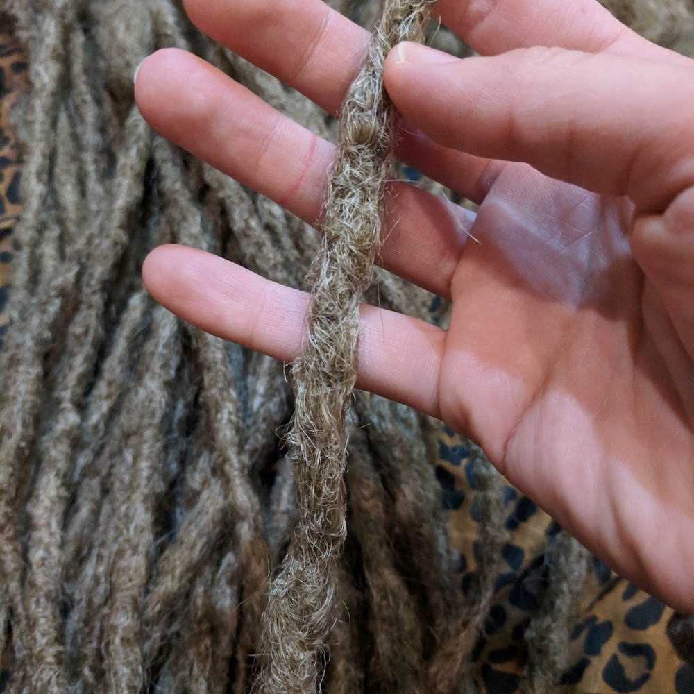 Set of ash blonde dread extensions